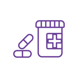 Pill bottle with pills icon, Medicine review, The SunStone Study, adults with systemic lupus erythematosus.